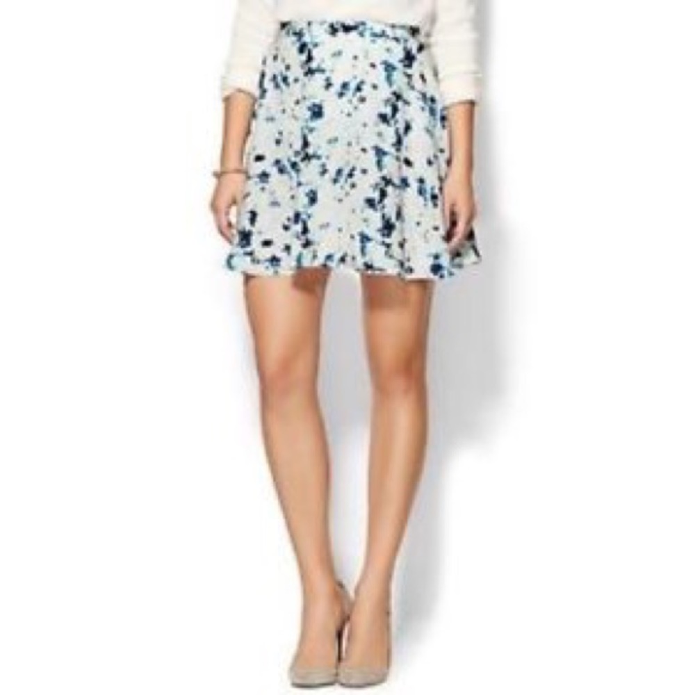 Amour Vert Silk Floral Skirt
